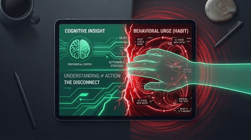 Behavioral action can help interrupt a mental 404 loop
